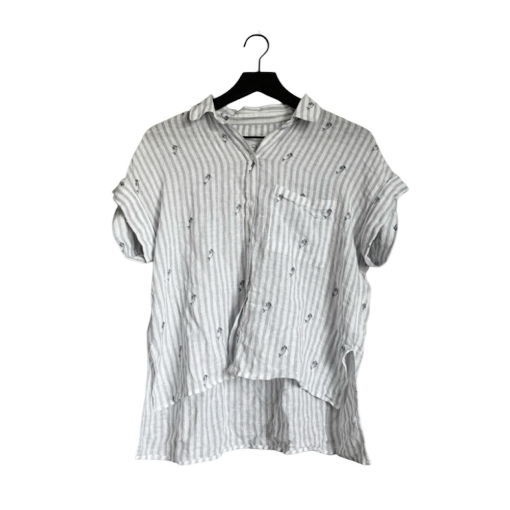 RAILS Mermaid Stripe Whitney Linen Blend Top - Picture 2 of 2